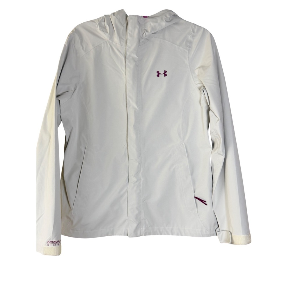 Under Armour Storm Rain Jacket Hooded White Size S